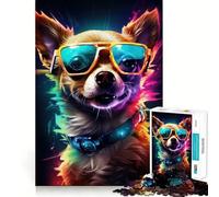 Puzzle retrò Chihuahua, difficile, per adulti, 1000 pezzi, stimola la memoria, calma, taglio liscio, classico, regalo (38x26cm)