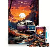 Puzzle retrò con autobus VW in montagna per ragazzi, 1000 pezzi, stimola la memoria, momenti di serenità, taglio premium, regalo di compleanno (38x26cm)