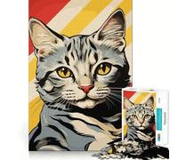 Puzzle retrò con gatto divertente, 1000 pezzi, per adolescenti, giocattolo antistress, taglio di alta qualità, (50x75cm)