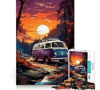 Puzzle retrò con il bus VW in montagna per adulti, 1000 pezzi, gioco di abilità mentale, hobby tranquillo, design, assemblaggio, regalo per le vacanze (38x26cm)