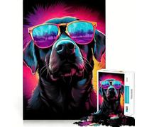 Puzzle retrò con Labrador per adolescenti, 1000 pezzi, Recall Upgrade Calm Relax Clear Cut Art Collection Piece (38x26cm)