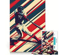 Puzzle retrò con motivo swing da baseball, 1000 pezzi, ideale per ragazzi, gioco di logica e abilità, rilassante e divertente, con tagli precisi, regalo perfetto (38x52cm)
