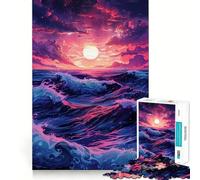 Puzzle retrò con onde da spiaggia, 1000 pezzi, per ragazzi, gioco di logica, divertente e silenzioso, taglio liscio, regalo perfetto (50x75cm)