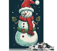 Puzzle retrò con pupazzo di neve, divertimento per tutta la famiglia, puzzle rettangolare in carta per bambini e adulti dai 12 anni in su, regalo di compleanno, 1000 pezzi (75x50 cm)