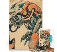 Puzzle retrò con robot e animali, 1000 pezzi, ideale per ragazzi, gioco di logica e abilità, rilassante e divertente, con tagli precisi, regalo perfetto (38x52cm)