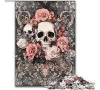 Puzzle retrò con teschio da 1000 pezzi per adulti, difficile da completare ma divertente e spiritoso, regalo di compleanno, regali, decorazione da parete 26x38cm