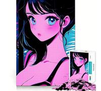 Puzzle retrò con una bellissima ragazza anime da 1000 pezzi per adulti e ragazzi Ricorda, costruisci lentamente, goditi l'arte del taglio preciso, oggetto da collezione (38x26cm)
