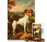 Puzzle retrò da 1000 pezzi con Jack Russell Terrier per ragazzi, gioco di logica, divertente e silenzioso, taglio liscio, regalo adorabile (38x26cm)