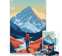 Puzzle retrò da 1000 pezzi con tema escursionismo in montagna, ideale per adolescenti, gioco di logica, facile da usare, con bordi ben definiti, perfetto come regalo per le festività (50x75cm)