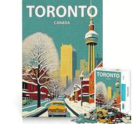 Puzzle retrò da 1000 pezzi di Toronto, Canada, per adolescenti, gioco di abilità mentale, svago, divertimento, design, assemblaggio, regalo elegante 38x52cm