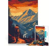 Puzzle retrò da 1000 pezzi per escursionismo in montagna, giocattolo per adulti, esercizio mentale, relax, taglio di precisione, regalo elegante (38x26cm)