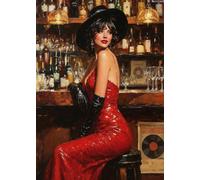 Puzzle retrò da bar donna, 1000 pezzi, donne sexy al bar, stile classico della pittura a olio, puzzle ad alta difficoltà per adulti, esercitare le mani sulle abilità 50,8 x 71,1 cm