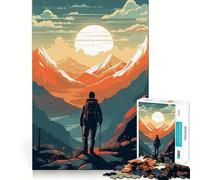 Puzzle retrò da escursionismo in montagna, difficile, per adulti, 1000 pezzi, rompicapo rilassante, arte da assemblare, regalo speciale (38x52cm)