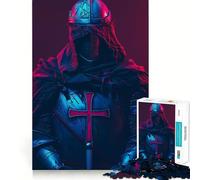 Puzzle retrò del Cavaliere Templare per adolescenti, 1000 pezzi, gioco cognitivo, hobby tranquillo, bordo premium, regalo di Natale 38x26cm