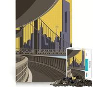 Puzzle retrò del Ponte di Brooklyn per adolescenti, 1000 pezzi, sfida mentale, divertimento rilassante, taglio preciso, regalo festivo (38x26cm)