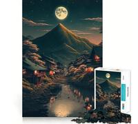 Puzzle retrò di un villaggio giapponese da 1000 pezzi per adolescenti, ideale per rafforzare la memoria, rilassarsi e divertirsi Bordi lisci Lista dei desideri di Babbo Natale (50x75cm)