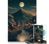 Puzzle retrò di un villaggio giapponese per ragazzi, 1000 pezzi, gioco di logica e abilità, rilassante, taglio preciso, regalo perfetto (38x52cm)