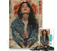 Puzzle retrò giapponese da 1000 pezzi per adolescenti, gioco di logica e abilità, divertente e rilassante, con tagli precisi, (50x75cm)