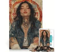 Puzzle retrò giapponese da 1000 pezzi per adolescenti, gioco di logica puro, rilassante, con dettagli precisi e opere d'arte (38x26cm)