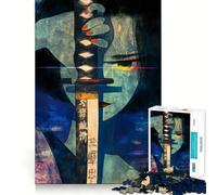 Puzzle retrò Katana Geisha da 1000 pezzi per adolescenti, ideale per rafforzare la memoria, rilassarsi e divertirsi, con bordi lisci, perfetto per la lista dei desideri di Babbo Natale (50x75cm)
