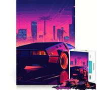 Puzzle Retro Miami Neon Sunset da 1000 pezzi per adolescenti, ideale per stimolare la memoria, per un momento di svago facile e rilassante, con bordi puliti, perfetto per Natale (38x26cm)