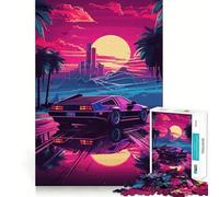 Puzzle Retro Miami Neon Sunset per adulti, 1000 pezzi, gioco intelligente, rilassante e divertente, da assemblare, regalo prezioso (38x26cm)