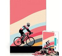 Puzzle retrò minimalista per ciclisti, 1000 pezzi, per adolescenti, per rafforzare la memoria, rilassante e divertente, con bordi lisci e la lista dei desideri di Babbo Natale (50x75cm)
