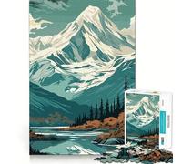 Puzzle Retro Mountain Vintage da 1000 pezzi per adolescenti, ideale per migliorare la memoria, creare un'atmosfera accogliente e rilassante, con tagli precisi, perfetto come regalo festivo (38x26cm)