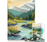 Puzzle Retro Mountain Vintage da 1000 pezzi per adulti, gioco di logica fine, per il tempo libero, con bordi puliti, oggetto da collezione (38x26cm)