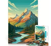 Puzzle Retro Mountain Vintage da 1000 pezzi per adulti, regalo, sfida mentale, gioco facile, tempo libero, taglio preciso, regalo speciale (38x26cm)