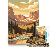 Puzzle Retro Mountain Vintage da 1000 pezzi per ragazzi, gioco di logica, divertente e silenzioso, taglio liscio, regalo perfetto (38x26cm)