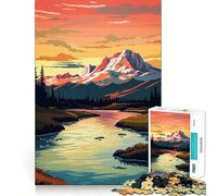 Puzzle Retro Mountain Vintage da 1000 pezzi per ragazzi, gioco di puzzle, divertimento e creatività, pezzi d'arte da collezione (50x75cm)