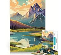 Puzzle Retro Mountain Vintage da 1000 pezzi per ragazzi, gioco di puzzle, divertimento e creatività, pezzi d'arte da collezione (38x52cm)