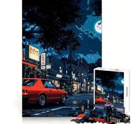 Puzzle Retro Night Street da 1000 pezzi per adolescenti, gioco di logica e svago, bordi lisci, regalo di alta qualità (50x75cm)