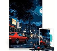 Puzzle "Retro Night Street" da 1000 pezzi per adulti: stimola la memoria, regala divertimento e tranquillità, con taglio di alta qualità e un regalo memorabile (38x26cm)