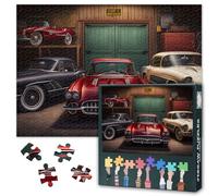 Puzzle retrò per adulti, 1000 pezzi, garage raccoglie diversi puzzle classici di auto d'epoca, difficile impossibile sfidante, 50 x 70 cm