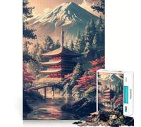 Puzzle retrò raffigurante un tempio giapponese, 1000 pezzi, per adulti, gioco di logica, divertente e rilassante, pezzo da collezione con intagli precisi (38x26cm)