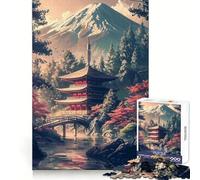 Puzzle retrò raffigurante un tempio giapponese, 1000 pezzi, per adulti, gioco di logica, divertente e rilassante, pezzo da collezione con intagli precisi (38x26cm)