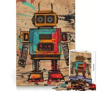 Puzzle Retro Robot Little Sweet da 1000 pezzi per adolescenti, gioco di logica stimolante, momento di serenità, bordi chiari, regalo creativo (38x52cm)