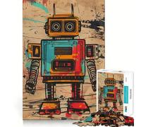 Puzzle Retro Robot Little Sweet da 1000 pezzi per adulti e ragazzi Ricorda, costruisci lentamente, divertiti, ritaglia con precisione, oggetto da collezione (38x26cm)