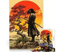 Puzzle Retro Samurai Sunset da 1000 pezzi per adolescenti, giocattolo antistress, taglio di alta qualità, (50x75cm)
