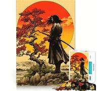 Puzzle Retro Samurai Sunset da 1000 pezzi per adolescenti, giocattolo antistress, taglio di alta qualità, (50x75cm)