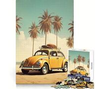 Puzzle retrò "Scarabeo sulla spiaggia" da 1000 pezzi per ragazzi Gioco di puzzle interattivo e divertente, con tagli netti e oggetti da collezione (38x52cm)