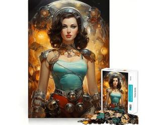 Puzzle Retro Scifi Beautiful Girl da 1000 pezzi per adolescenti, gioco di logica stimolante, momento di serenità, bordi chiari, regalo creativo (50x75cm)