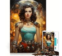 Puzzle Retro Scifi Beautiful Girl per adolescenti, 1000 pezzi, gioco per allenare la mente, rilassante, artistico, da assemblare, (38x26cm)
