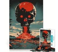 Puzzle Retro Skull Explosion da 1000 pezzi per adulti, stimola la memoria, allevia l'ansia, con bordi precisi, sorpresa natalizia (38x52cm)