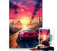 Puzzle Retro Synthwave difficile per adulti 1000 pezzi Recall Boost Quiet Calm Smooth Cut Classico regalo (38x52cm)