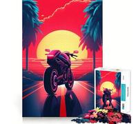 Puzzle Retro Synthwave Dream da 1000 pezzi per adolescenti, gioco di logica, divertimento in famiglia, bordi trasparenti, calda sorpresa (38x52cm)