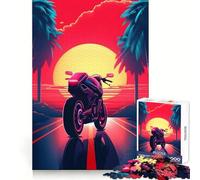 Puzzle Retro Synthwave Dream da 1000 pezzi per adolescenti, gioco di logica, divertimento in famiglia, bordi trasparenti, calda sorpresa (38x52cm)