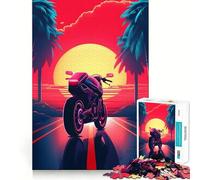 Puzzle Retro Synthwave Dream da 1000 pezzi per adolescenti, gioco di logica, divertimento in famiglia, bordi trasparenti, calda sorpresa (50x75cm)